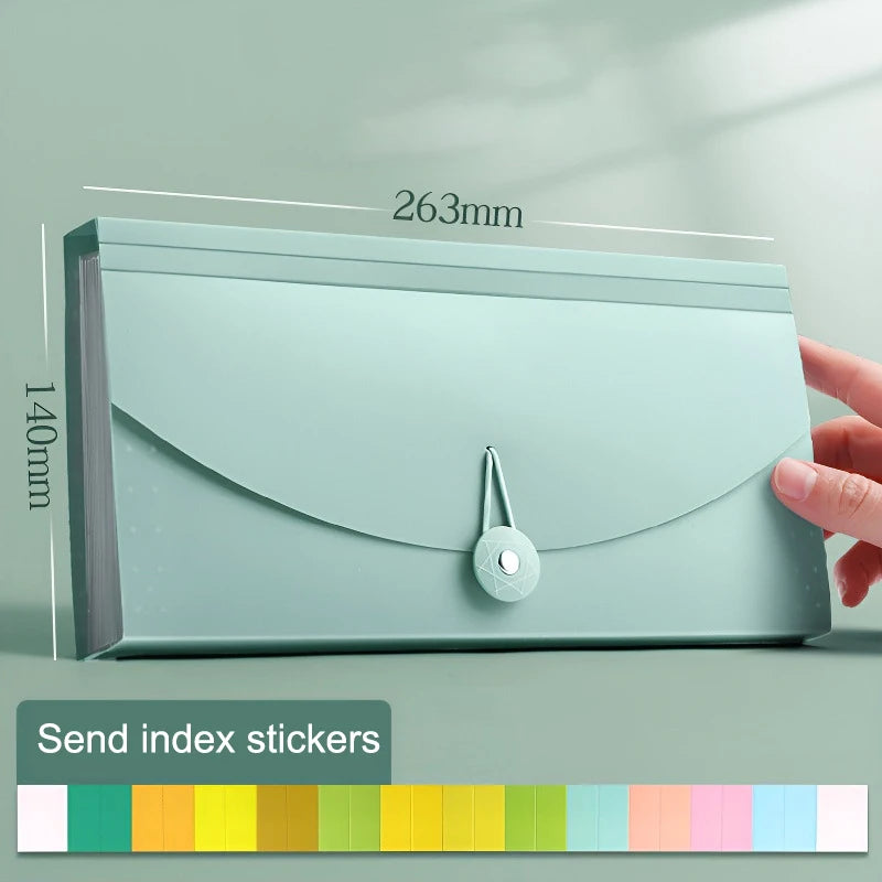 13-Pocket Expanding File Folder – Color-Coded Receipt Organizer Expanding File Folder Axl 263MM green