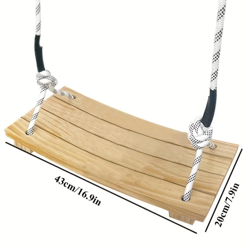 Wooden Hanging Swing Chair – Heavy Duty Indoor & Outdoor Hanging Swing Chair Axl Log color
