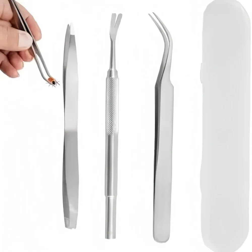3-Piece Stainless Steel Dog Tick Remover Tool Set Pet Tick Remover Axl