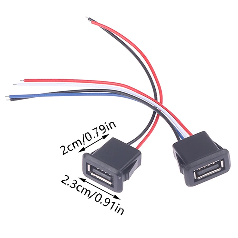 USB 2.0 Female Charging Port Connector with Cable & Socket USB Connector Axl
