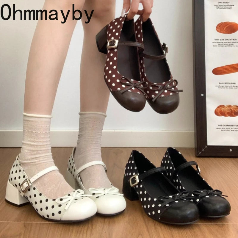 Women's Mary Jane Pumps – Butterfly-Knot Buckle Block Heel Mary Jane Pumps Axl
