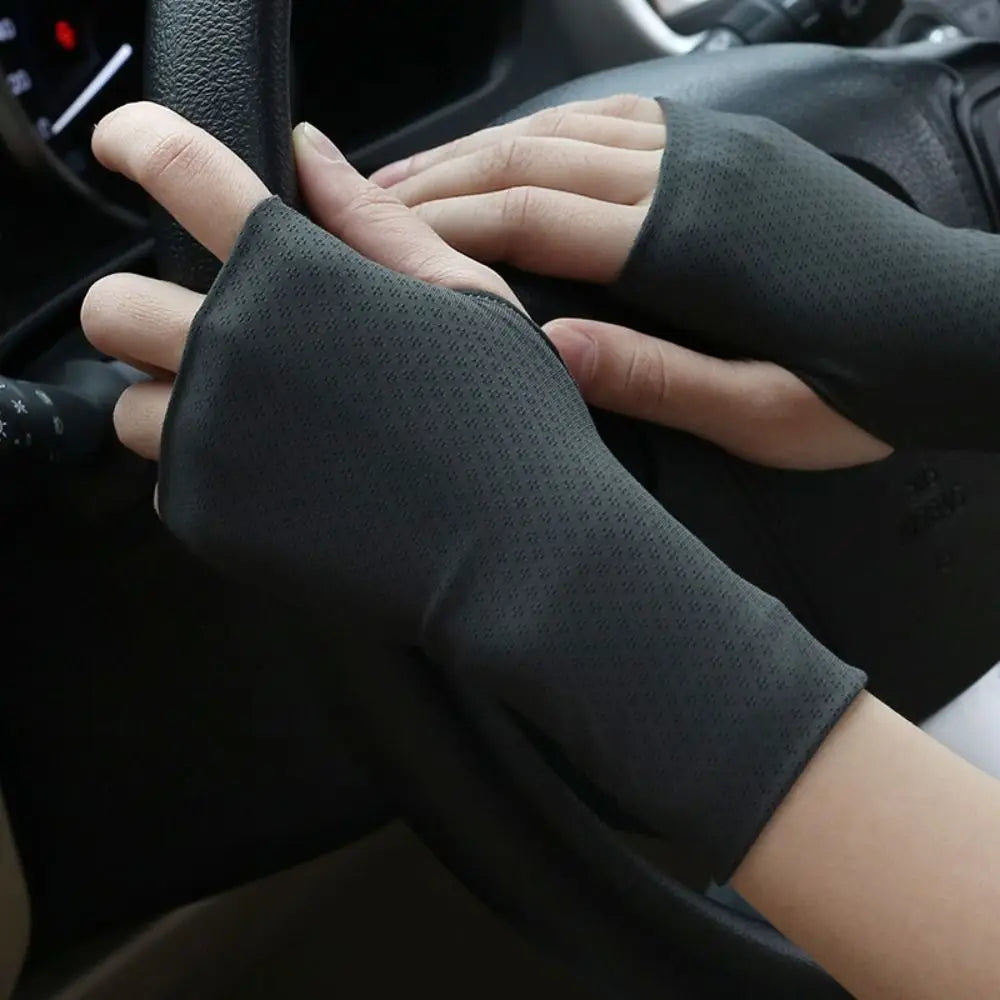 Ice Silk Fingerless Gloves – UV Arm Warmers for Cycling Arm Warmer Gloves Axl