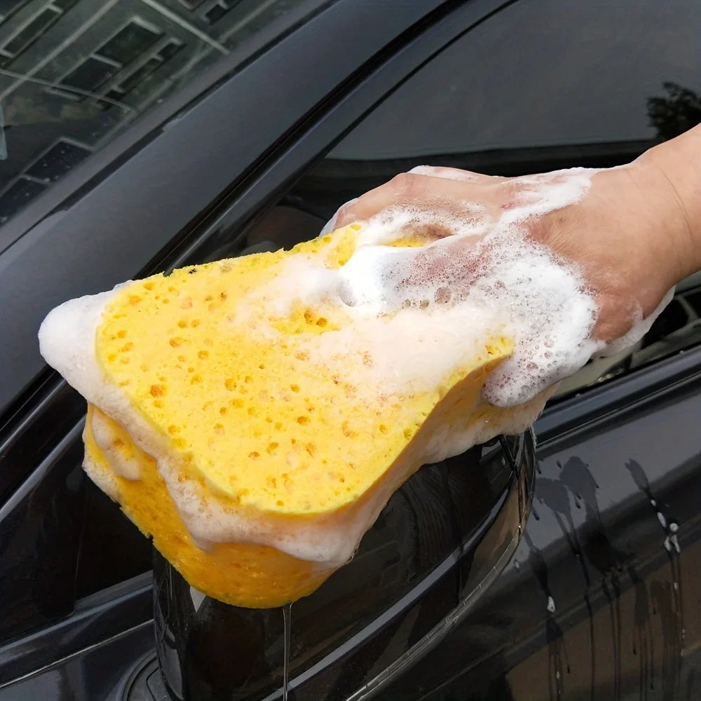 Figure-8 Car Wash Sponge Block – High-Density Foam, Yellow Car Wash Sponge Axl