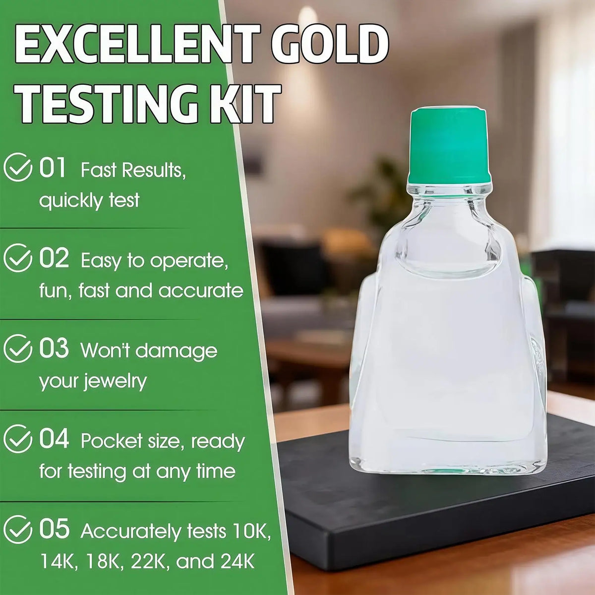Gold Testing Stone & Acid Kit – 10K to 24K Gold & Silver Tester Jewelry Testing Kit Axl
