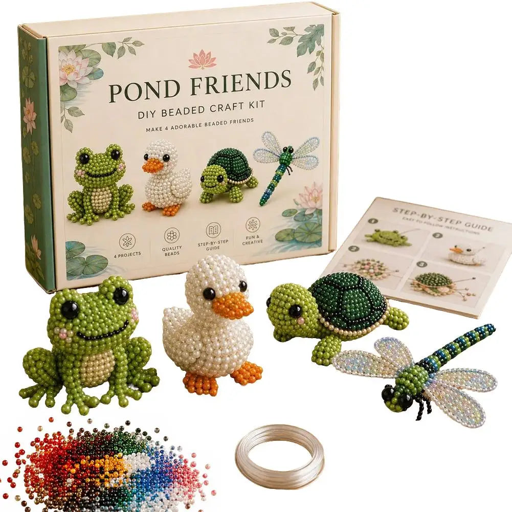 3D Bead Art Animal DIY Kit – 4-Piece Beadwork Craft Set Bead Craft Kit Axl B