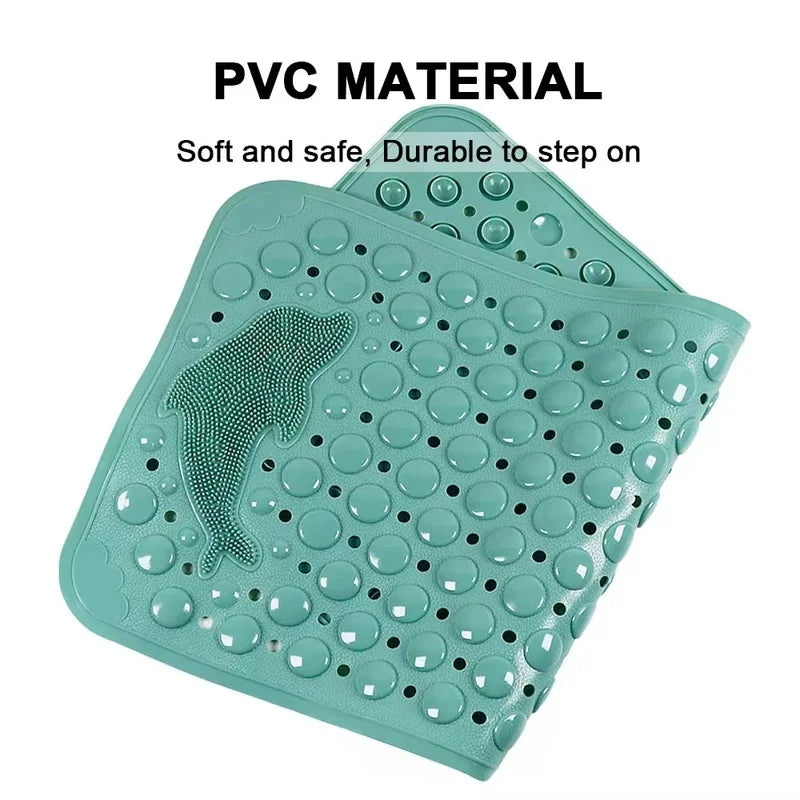 PVC Non-Slip Massage Bath Mat 35×70cm | Dolphin Pattern Non-Slip Bath Mat Axl