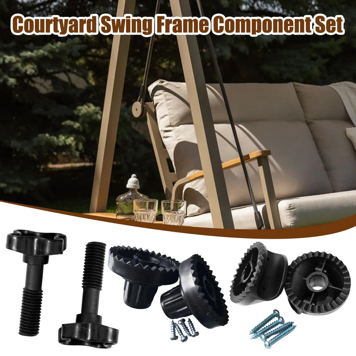 Swing Chair Canopy Bracket Replacement Kit – Rustproof Outdoor Swing Canopy Frame Kit Axl