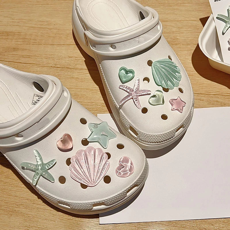 Starfish & Shell Resin Shoe Charms – DIY Clog Sandal Decor Shoe Charms Axl