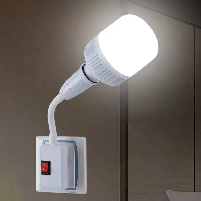 E27 Flexible Gooseneck Lamp Holder with Switch | 9.6" Socket Lamp Socket Adapter Axl