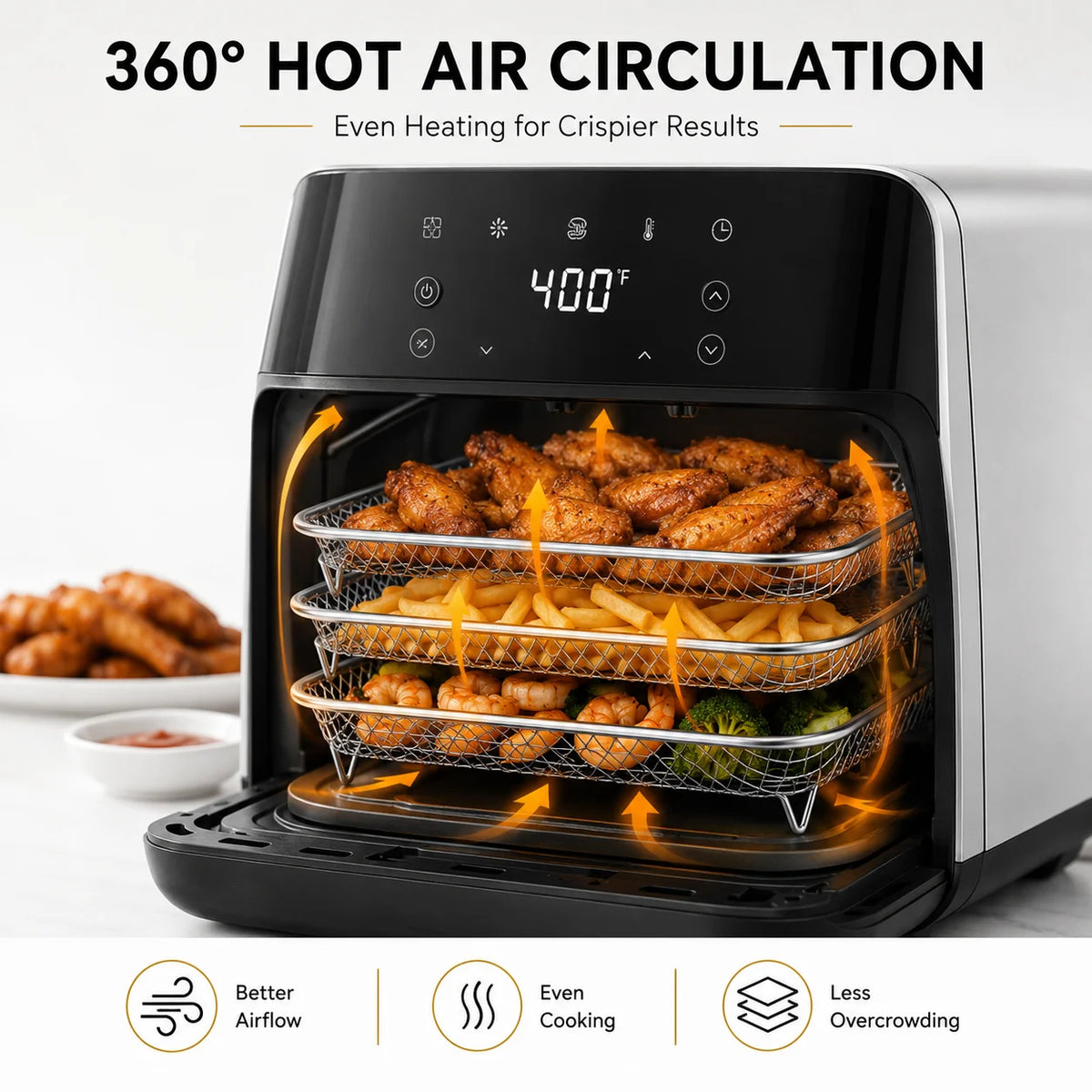 Air Fryer Rack Set – 3-Tier Stainless Steel Stand with Tongs Air Fryer Rack Set Axl