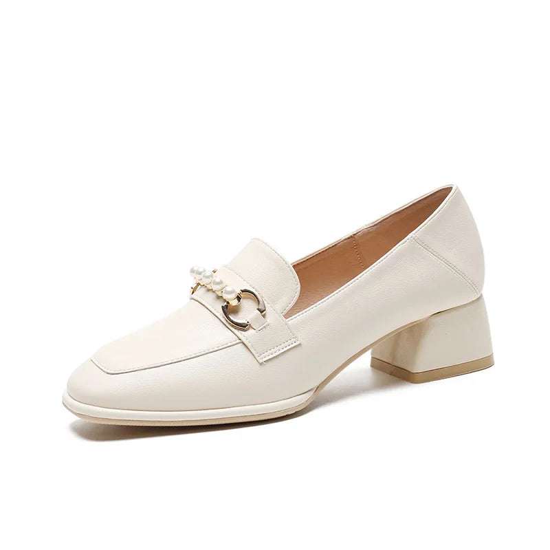 Women's Square Toe Mary Jane Flats – Slip-On Loafers Women's Flat Loafers Axl Apricot 34
