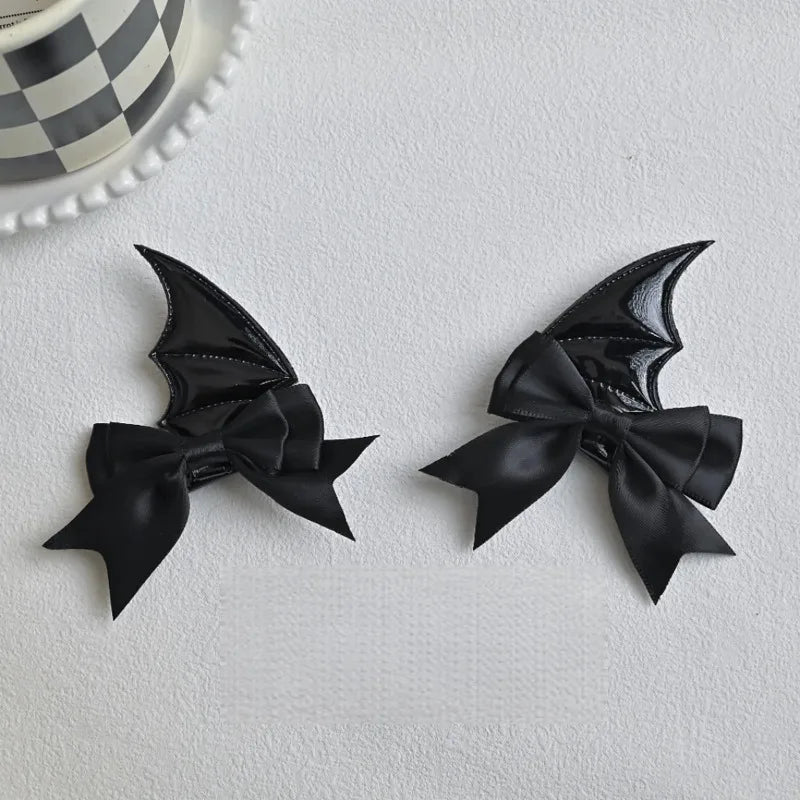 Halloween Devil Horn & Bat Wing Hair Clips – 6-Pc Cosplay Set Halloween Hair Clips Axl