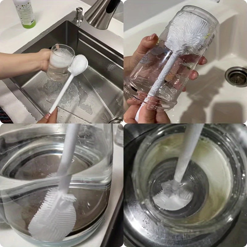 Long-Handle Silicone Bottle Brush for Narrow-Neck Bottles Bottle Cleaning Brush Axl