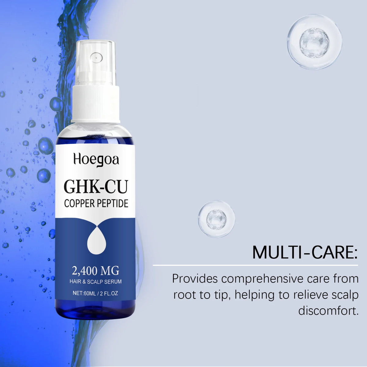 GHK-Cu Copper Peptide Hair Serum Spray 60ml – Strengthen & Nourish Hair Serum Spray Axl