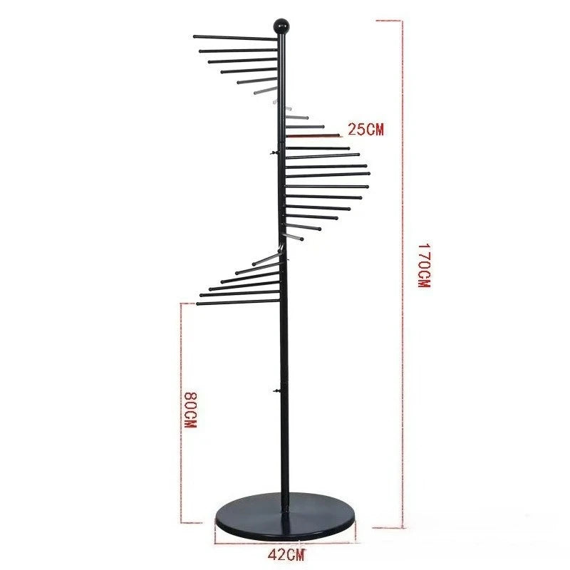 Iron Floor Scarf Rack – Modern Minimalist Standing Holder Floor Scarf Rack Axl Black