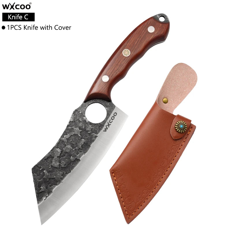 WXCOO Forged Boning Knife – Stainless Steel Butcher Knife Boning Knife Axl Knife C