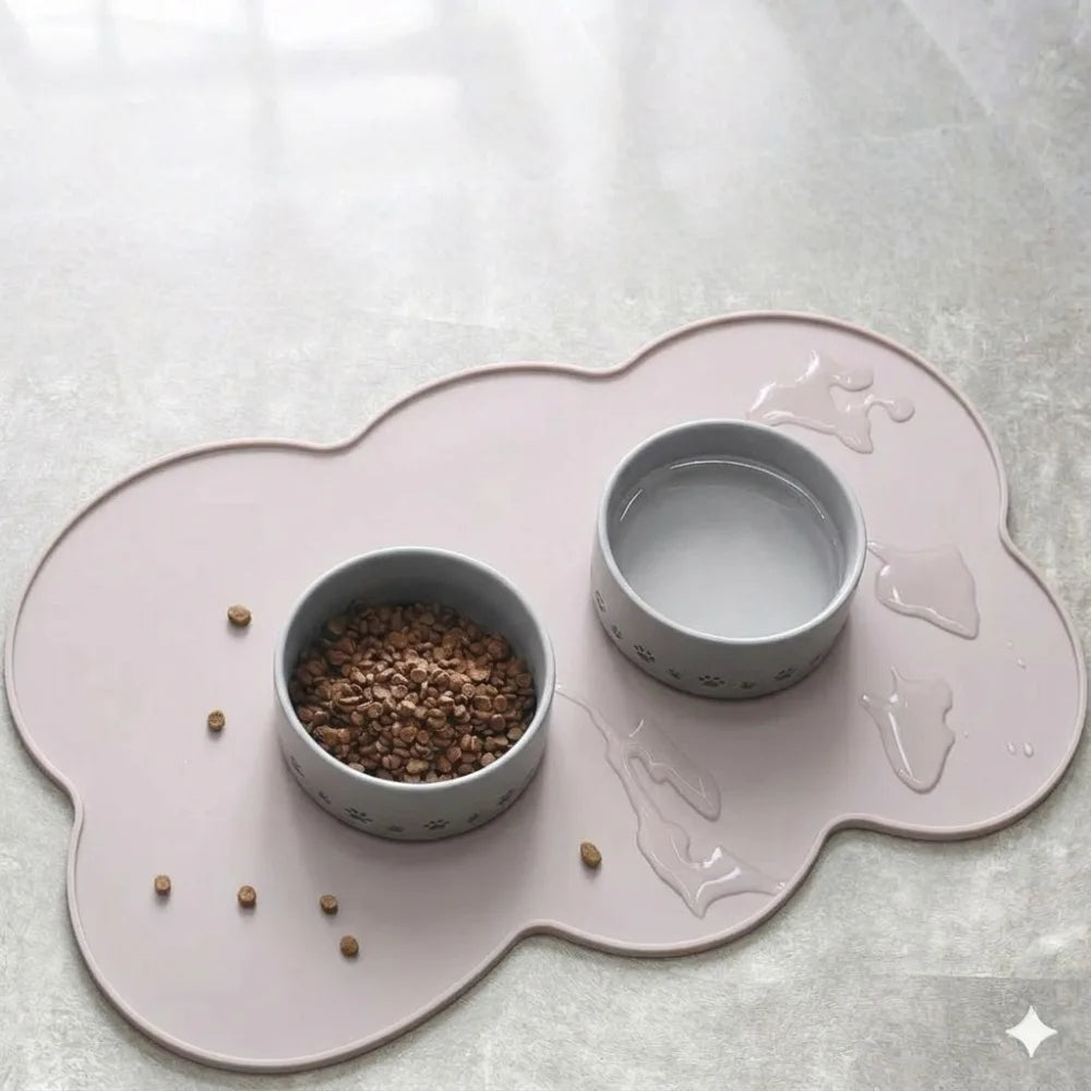 Indoor Pet Feeding Mat – Non-Slip Silicone Dining Mat for Pets Pet Feeding Mat Axl Grey-1pc