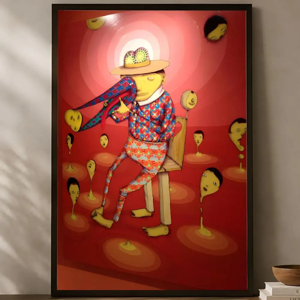 Os Gemeos Self-Stick HD PVC Wall Art Poster | Waterproof Decor Wall Art Poster Axl White08 30X40cmNoframe