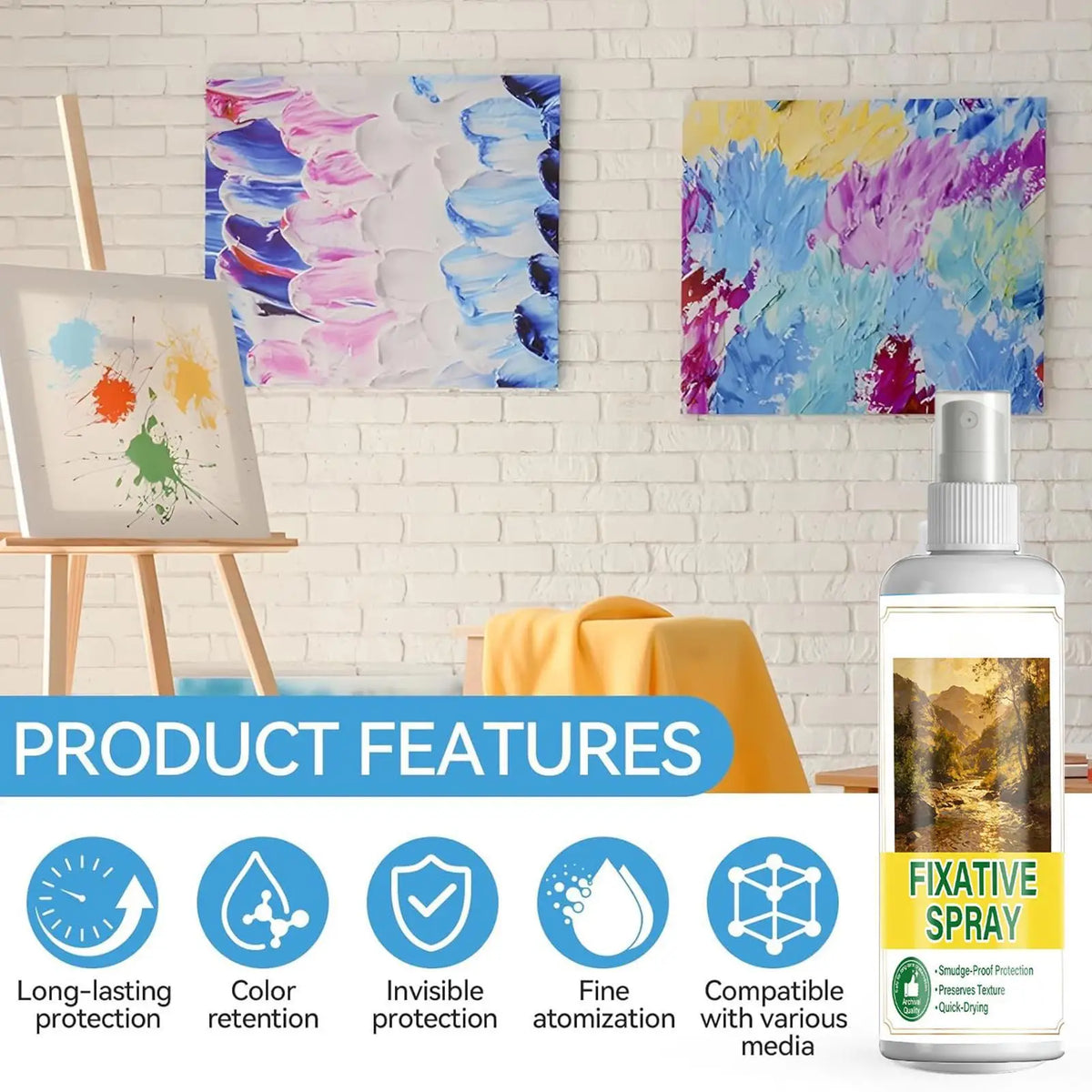 120ml Smudge-Proof Art Fixative Spray – Pastel & Charcoal Art Fixative Spray Axl