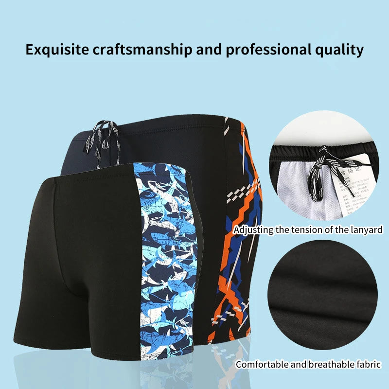 Men's Quick-Dry Swim Trunks – Loose Fit Beach Boxer Shorts Men's Swim Trunks Axl