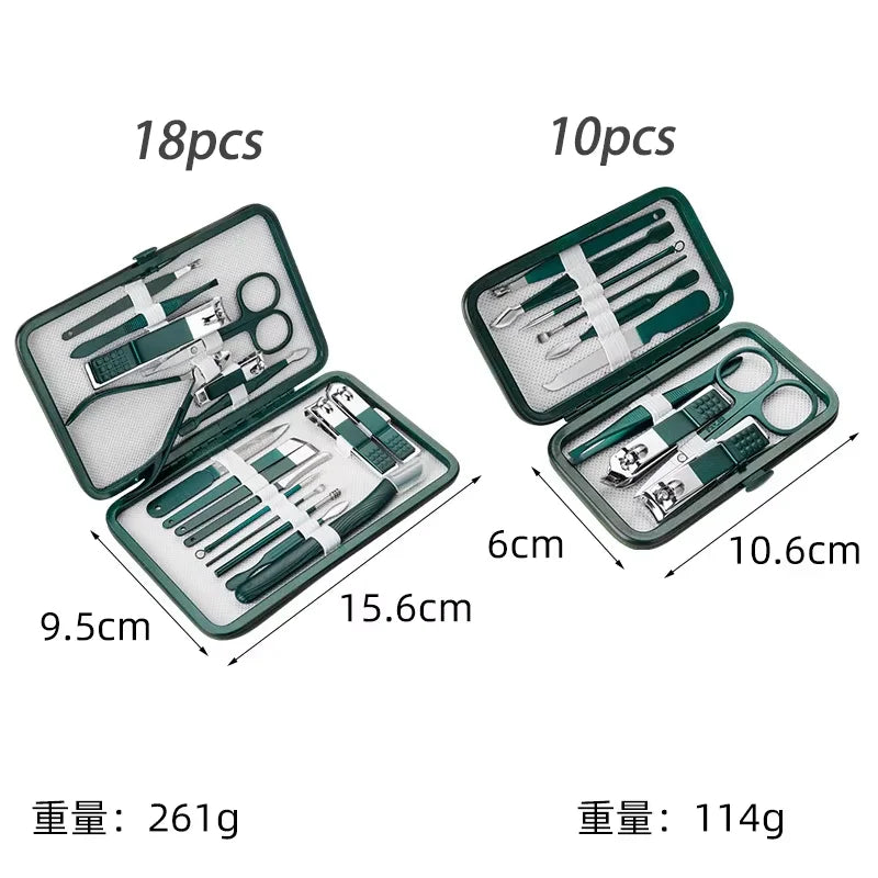 Stainless Steel Manicure Pedicure Kit – 7, 10 & 18 Pc Sets Manicure Pedicure Kit Axl