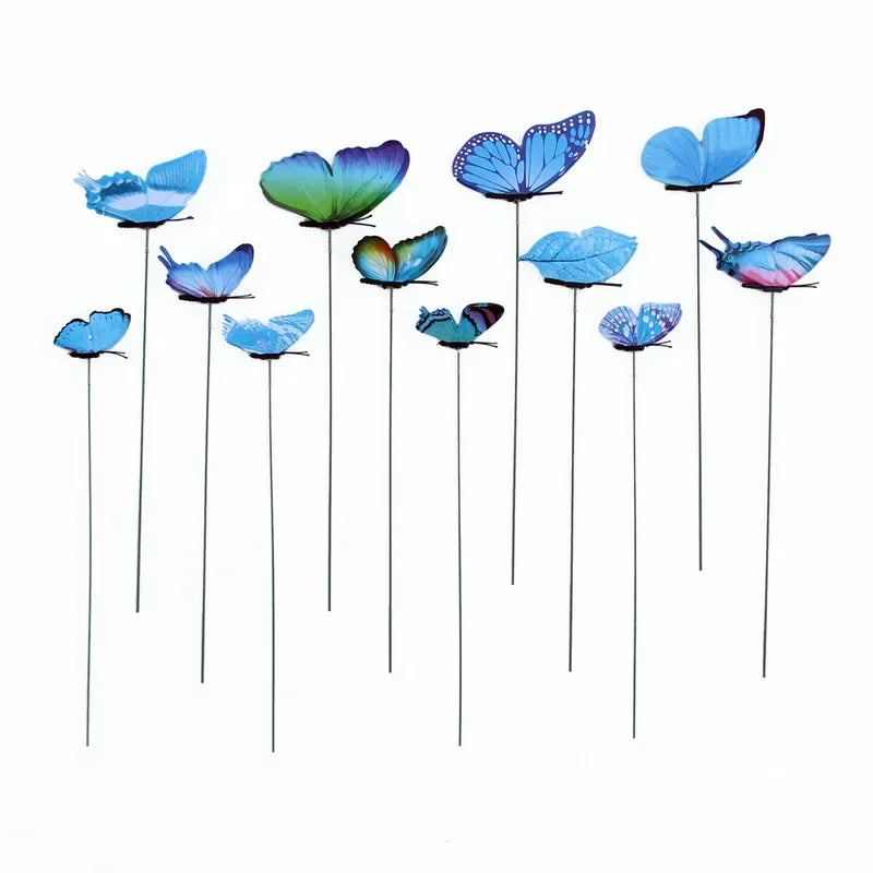 12-Piece Colorful Butterfly Garden Stakes – Outdoor Decor Garden Stake Decor Axl