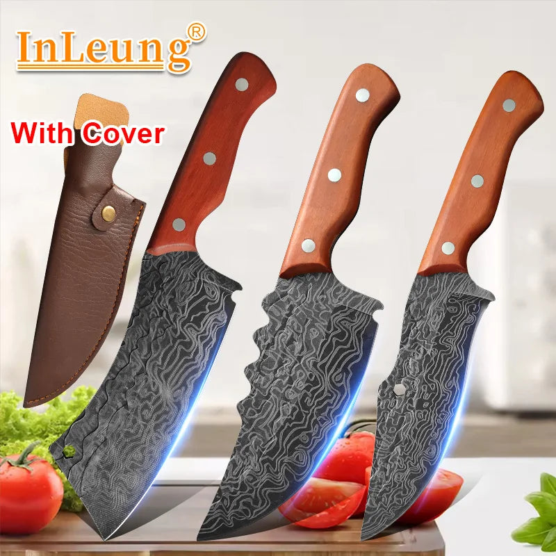 Damascus Forged Chef Knife – Sharp Wooden Handle Kitchen Knife Chef Kitchen Knife Axl