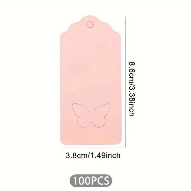 100 Pcs Butterfly Hollow Hang Tags – Wavy Edge Gift Wrap Tags Paper Gift Tags Axl