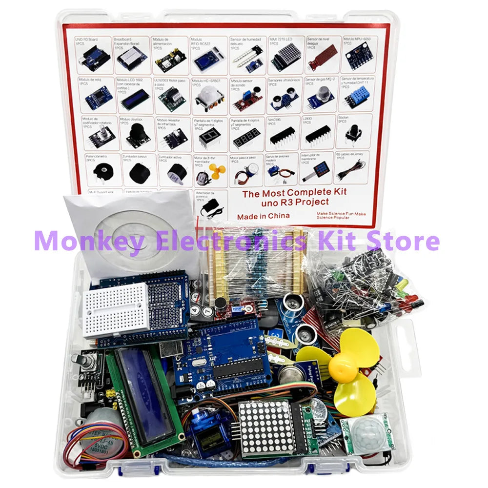 Complete R3 Starter Kit – 200+ Pcs DIY Electronics Learning Kit Electronics Starter Kit Axl