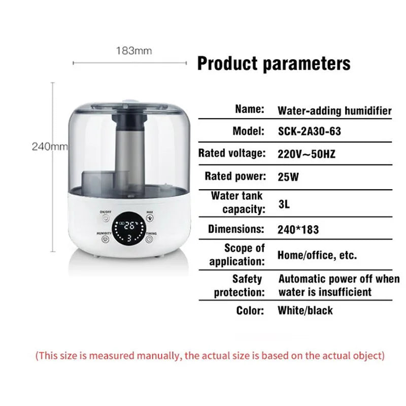 BALASHOV 3L Ultrasonic Humidifier & Aroma Diffuser + Remote Ultrasonic Humidifier Axl