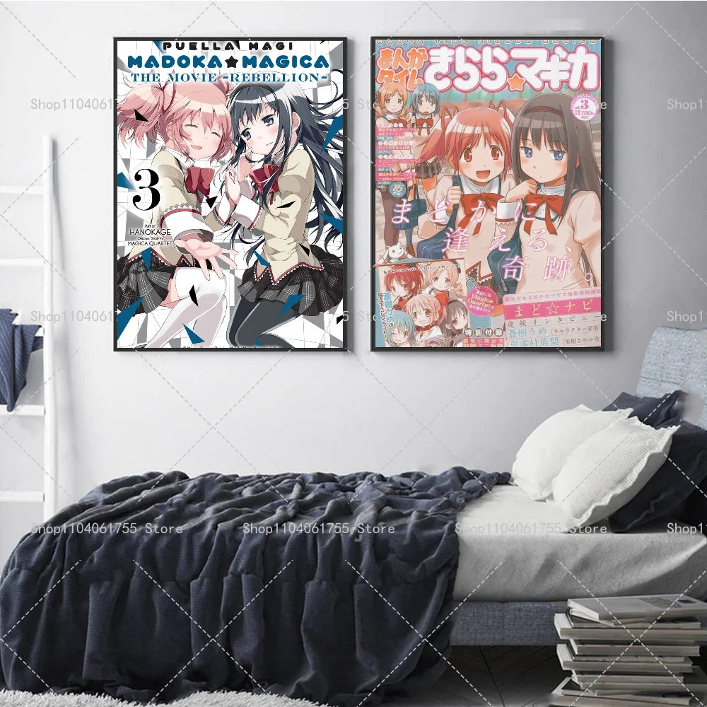 Puella Magi Madoka Magica Anime Wall Poster | Self-Adhesive Anime Wall Poster Axl