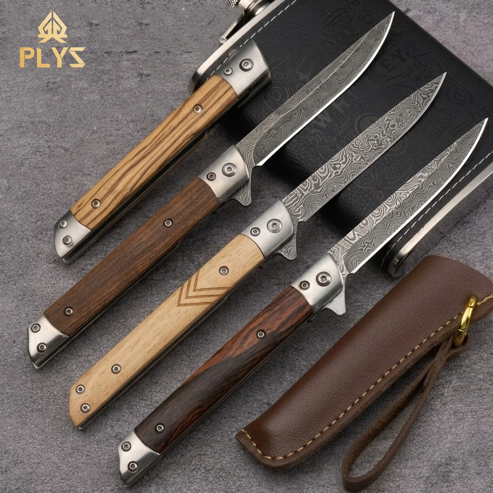 Damascus Folding Knife – EDC Stainless Steel Camping Knife Folding Camping Knife Axl