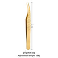 Golden Net Pattern Eyelash Extension Tweezers | Precision Lash Clip Eyelash Tweezers Axl Gold-1.5mmNet-patter