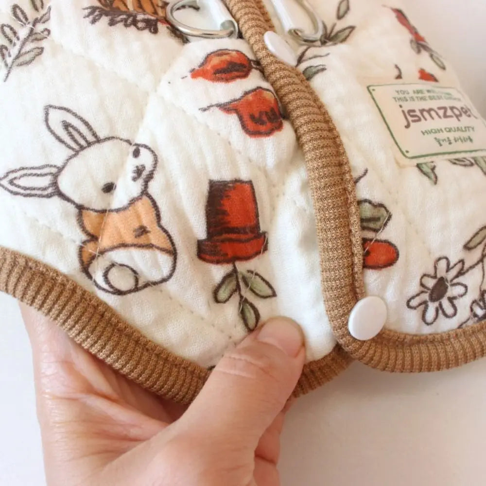 Rabbit Print Dog & Cat Winter Velvet Jacket – Warm Puppy Coat Pet Winter Jacket Axl