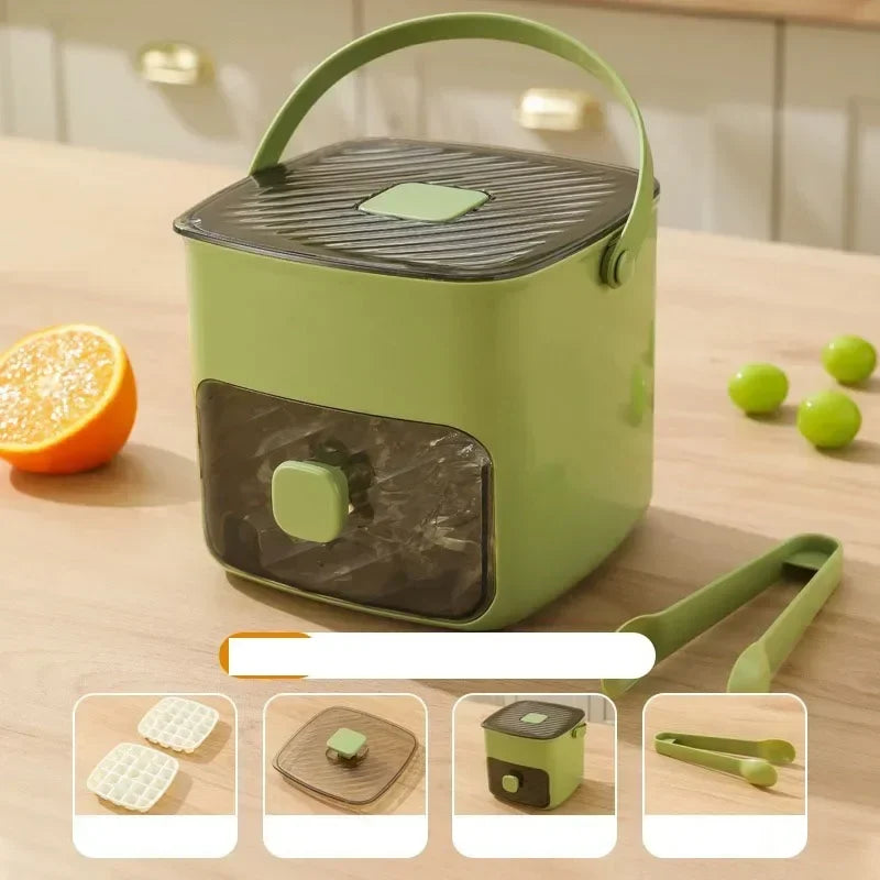 48-Grid One-Touch Ice Cube Tray – Easy Release Reusable Mold Ice Cube Tray Axl Green 16x15.5x14.5cm