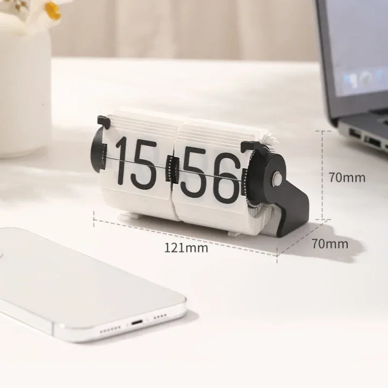 Metal Flip Desk Clock – Silent Aesthetic Digital Alarm Clock Flip Desk Clock Axl