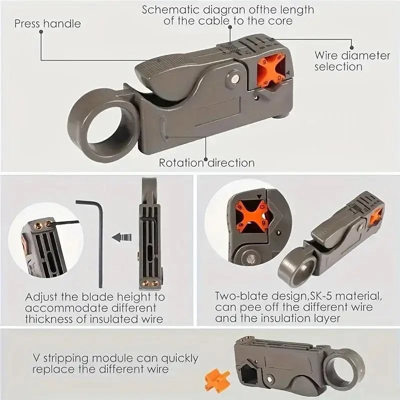 Automatic Coaxial Cable Stripper – Wire Stripping Pliers Tool Cable Stripper Tool Axl