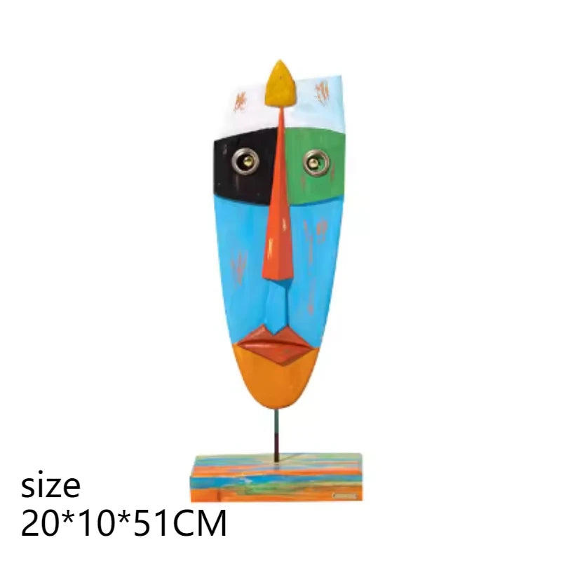 Solid Wood Figurines – Modern Carved Home Decor Sculptures Wood Figurine Sculpture Axl Colorful
