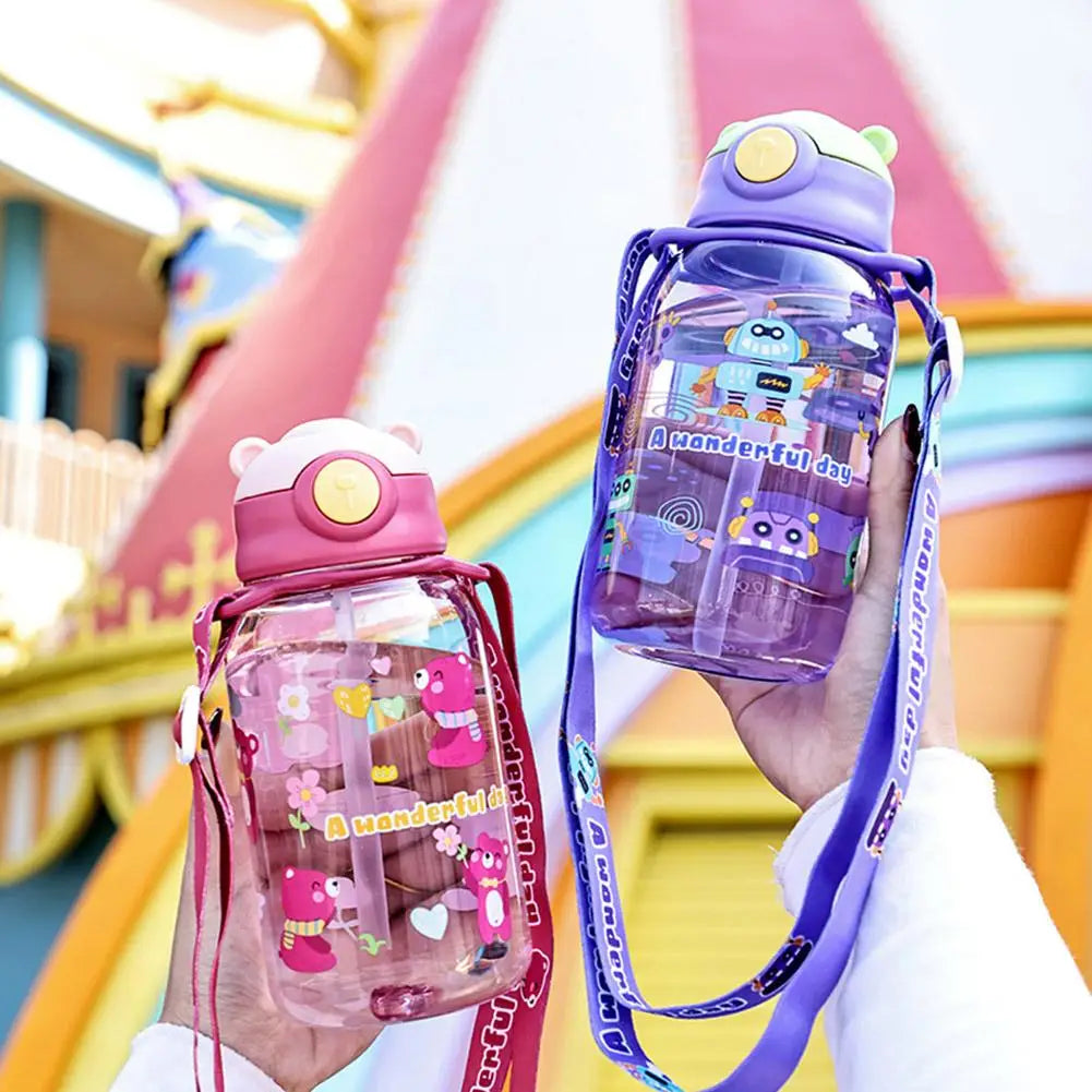Kids 650ml Leakproof Water Bottle with Straw | Cartoon Cup Kids Water Bottle Axl