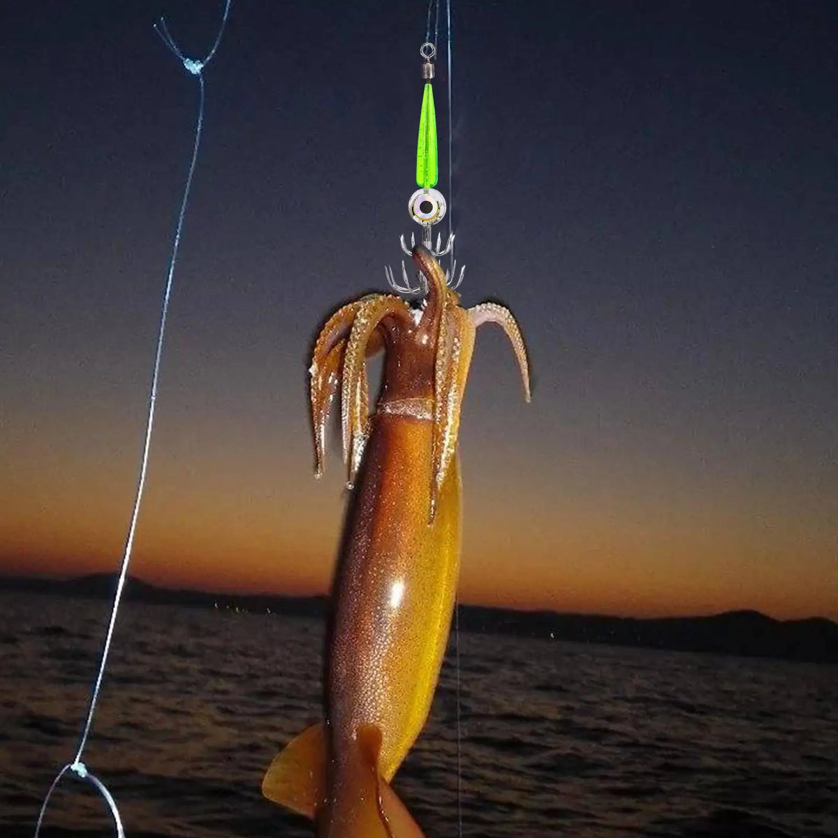 LED Glow Squid Jig Hook – Saltwater Waterproof Fishing Lure Squid Fishing Lure Axl