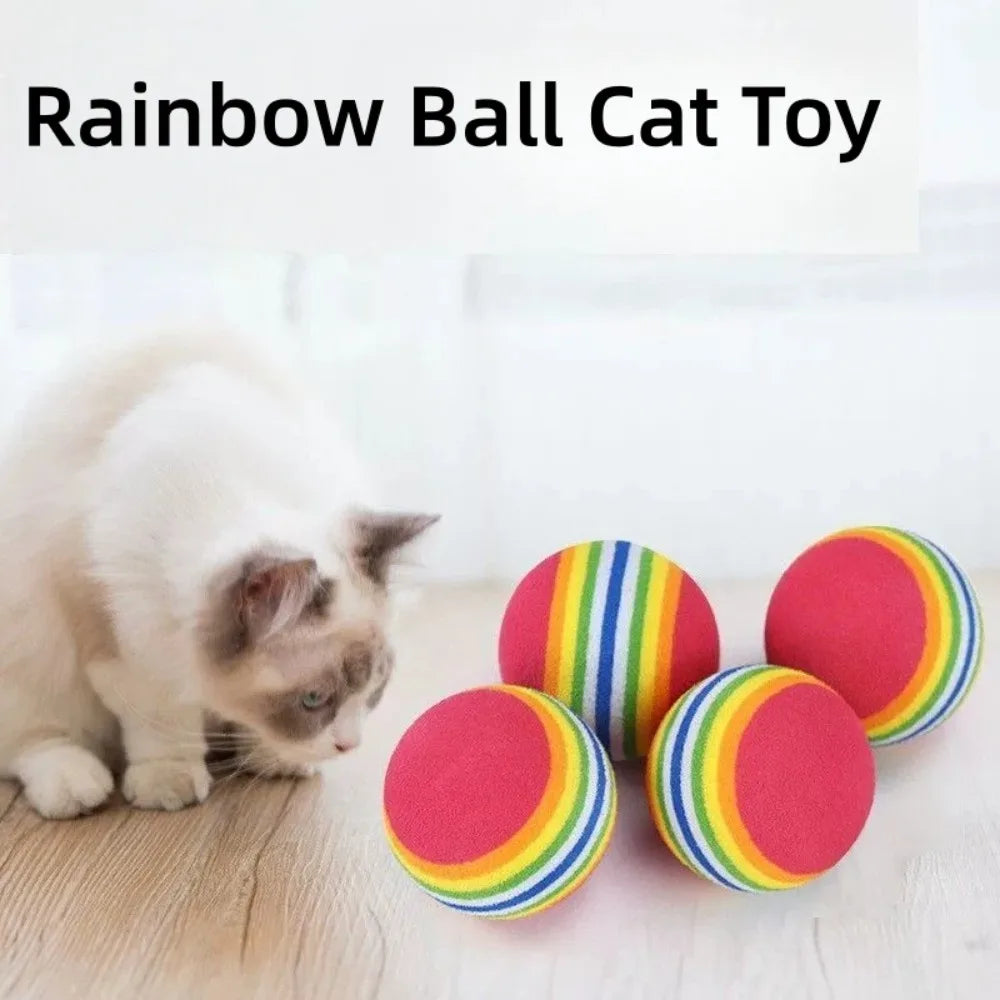 Rainbow EVA Cat Toy Balls 5-Pack – Interactive Pet Play Cat Toy Balls Axl