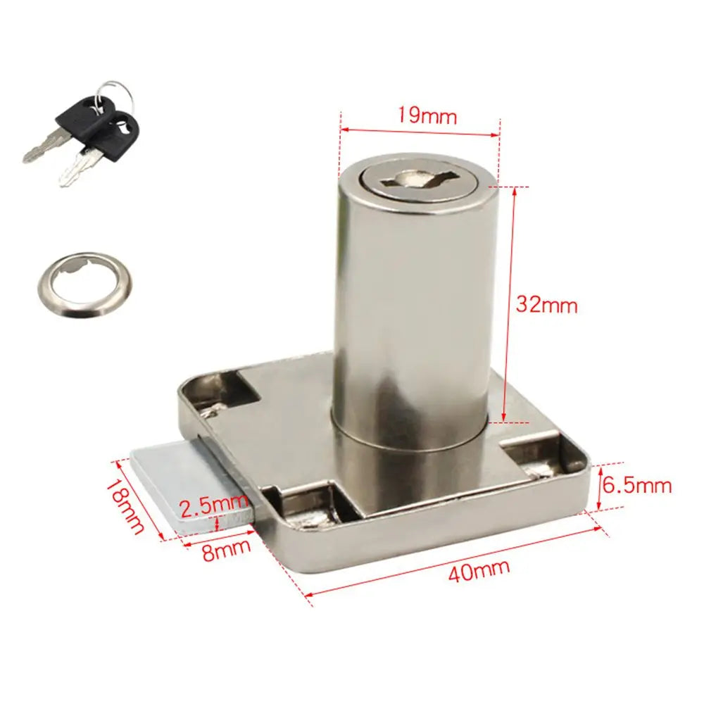 Zinc Alloy Drawer Lock with 2 Keys – Cabinet & Desk Security Cabinet Drawer Lock Axl Large