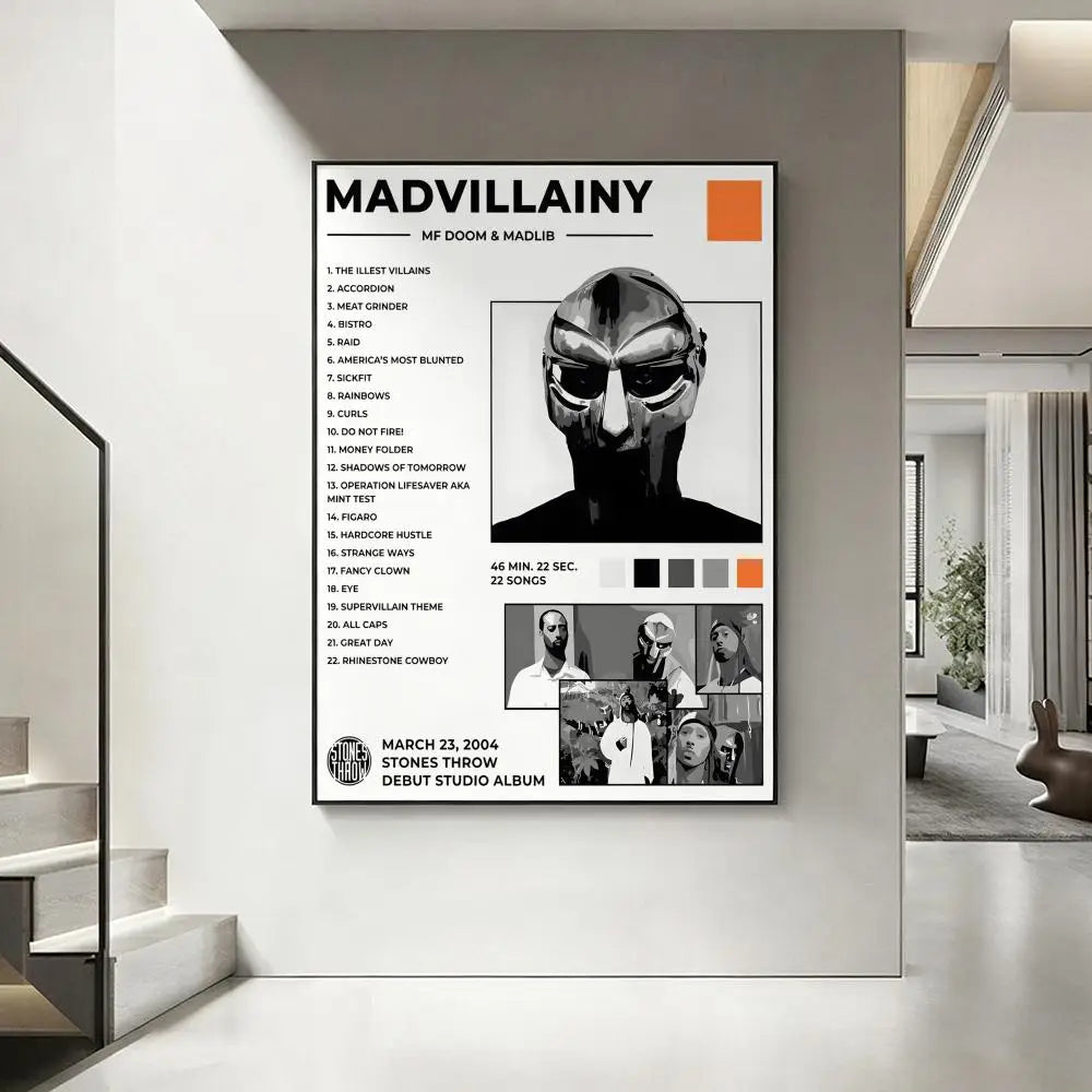 MF DOOM Hip-Hop Poster – HD Art Print Wall Decor Wall Art Poster Axl White16 40X50cmNoframe