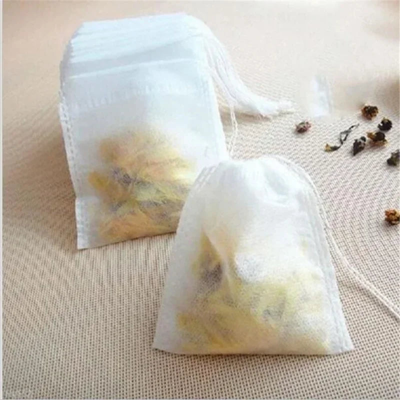 100-Pack Empty Drawstring Tea Bags – Herb & Spice Filter Pouches Tea Filter Bags Axl