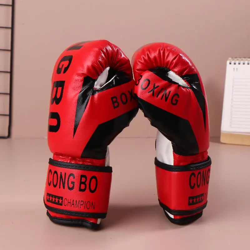 Kids 6oz Boxing Gloves – PU Leather Muay Thai & Karate Training Kids Boxing Gloves Axl Red
