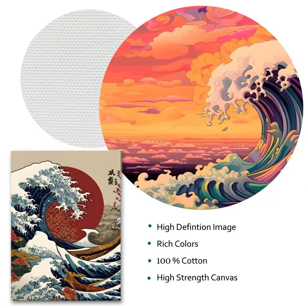 Japanese Wave Minimalist Wall Art Poster Sticker | Home Decor Wall Art Sticker Axl
