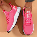 AZGB Women's Breathable Mesh Walking Shoes – Lace-Up Comfort Women's Walking Shoes Axl Rosy Red 39
