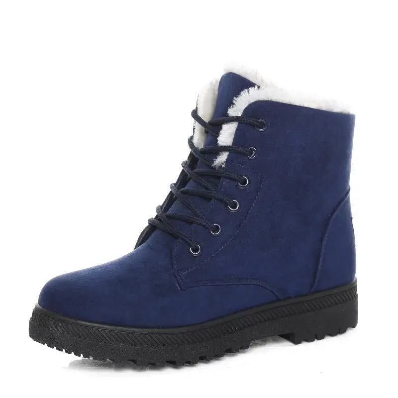 Women's Warm Snow Boots – Suede Ankle Boots Non-Slip Women's Snow Boots Axl Blue 41