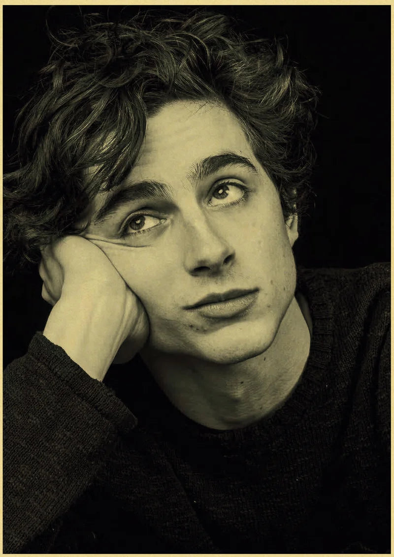 Timothée Chalamet Retro Kraft Paper Poster | Wall Art Print Wall Art Poster Axl