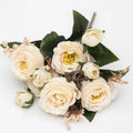 Artificial Silk Peony Rose Bouquet – Wedding & Home Décor Artificial Flower Bouquet Axl (Milky White) 4 pcs